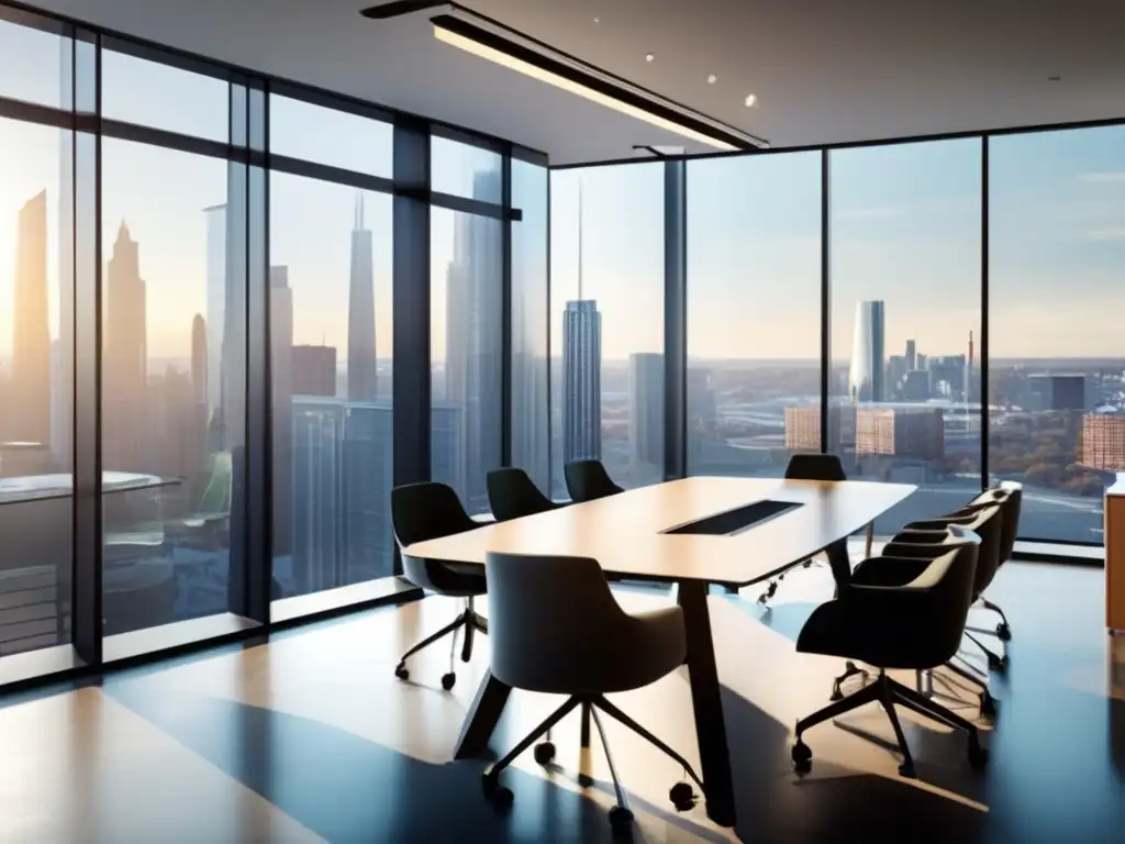 Oficina moderna con vista panorámica Oficina moderna con vista a la ciudad - Carga fiscal inversiones inmobiliarias