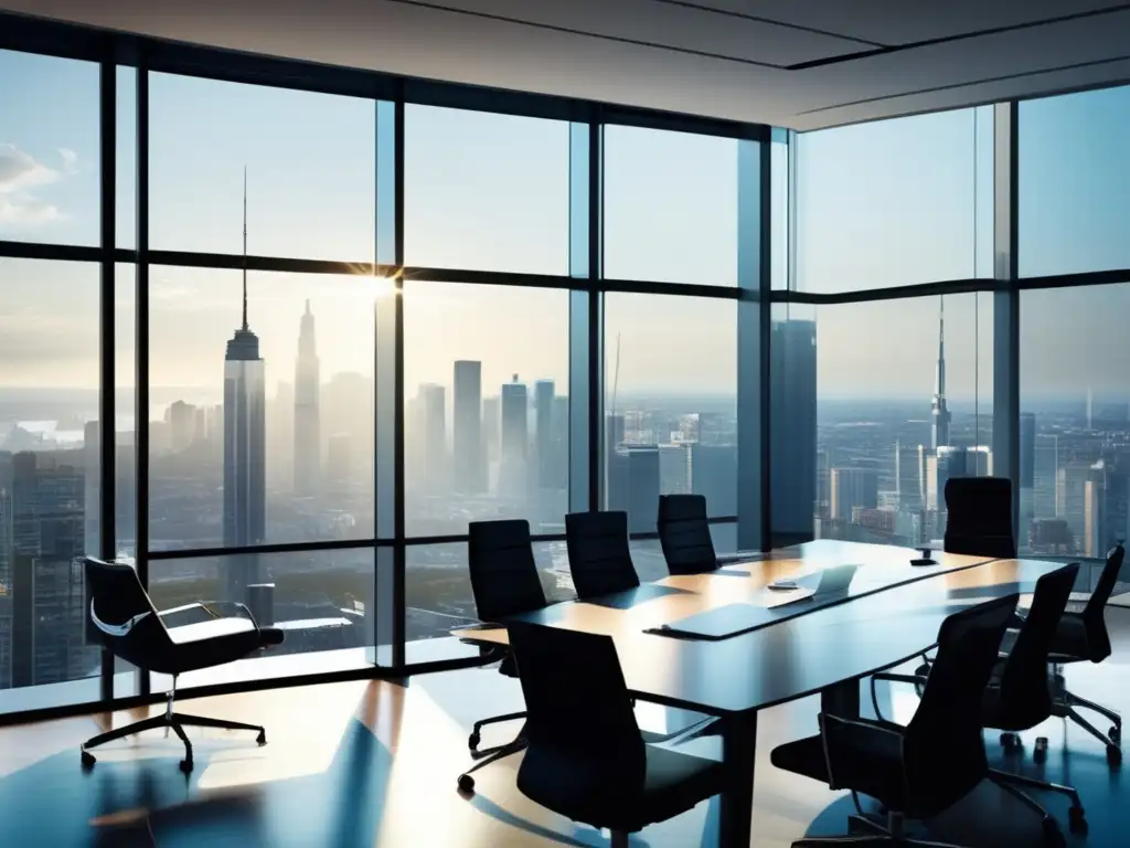 Oficina moderna con vista a la ciudad Oficina moderna con vista a la ciudad