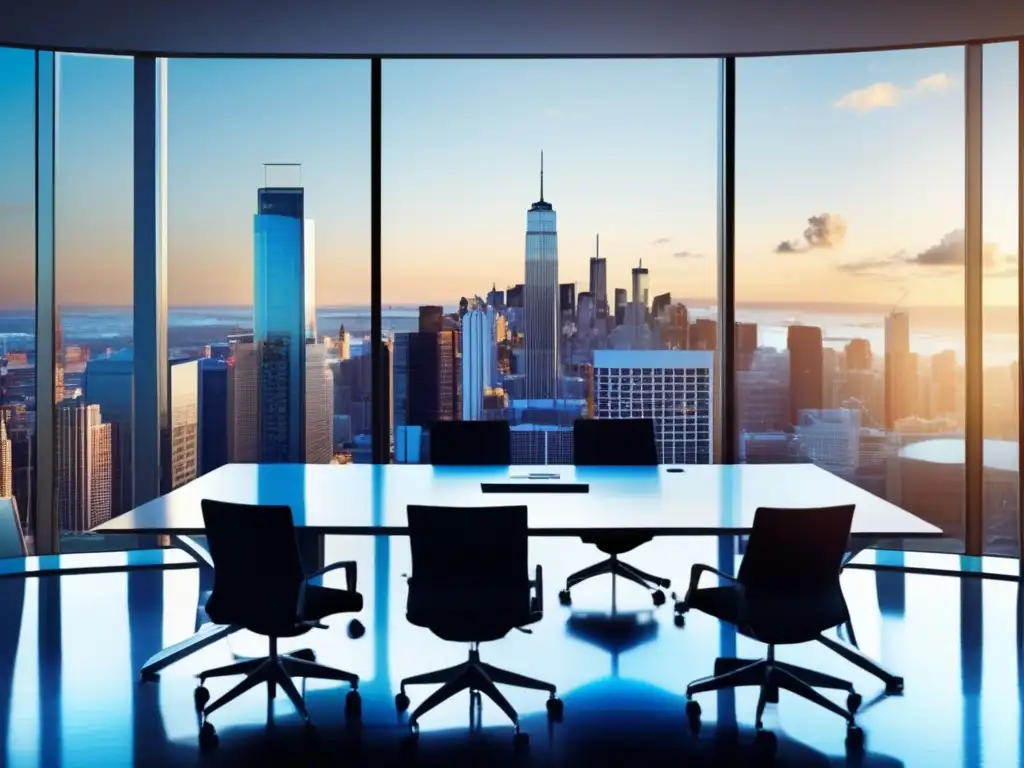 Espacio de oficina moderno con vista a la ciudad Oficina moderna con vista a la ciudad y estrategia fiscal de inversión con caridad