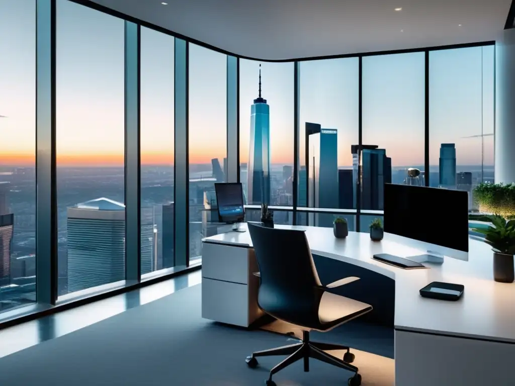 Oficina moderna con vista panorámica Oficina moderna con vista a la ciudad: Estrategias de inversión para principiantes