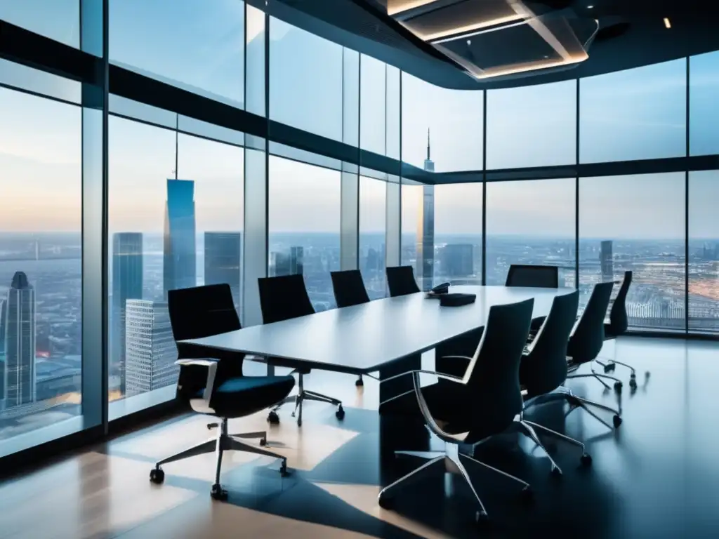 Oficina moderna con vista a la ciudad Oficina moderna con vista a la ciudad