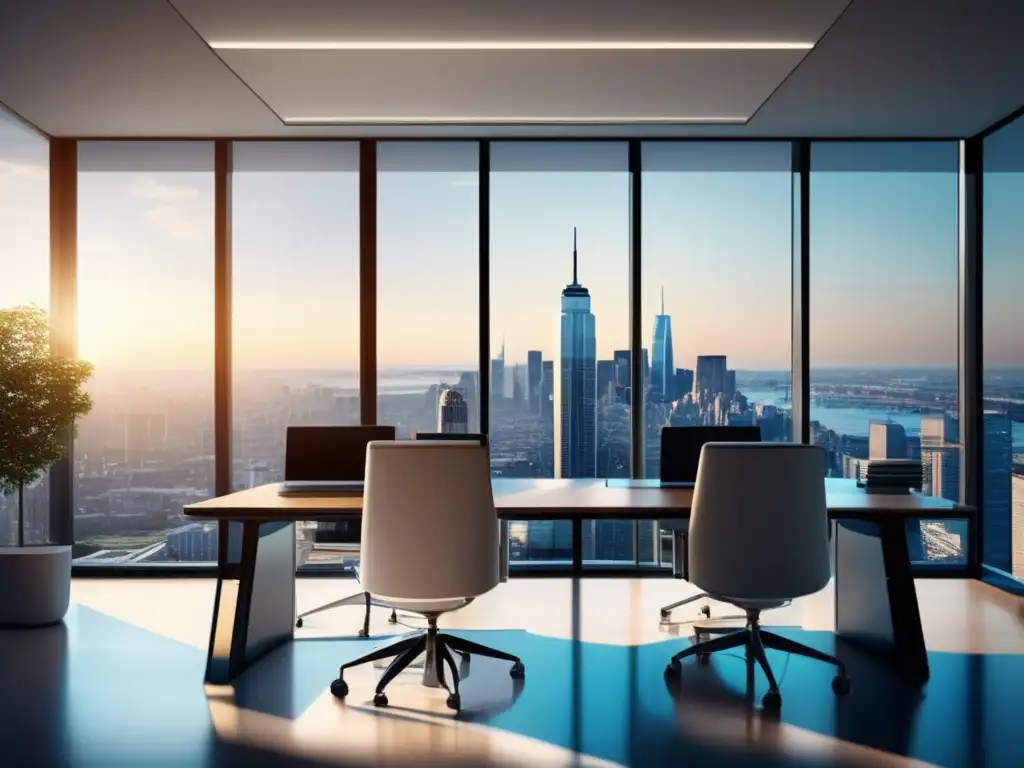 Oficina moderna con vista panorámica Oficina moderna con vista a la ciudad: Consejos para mantener la cordura financiera