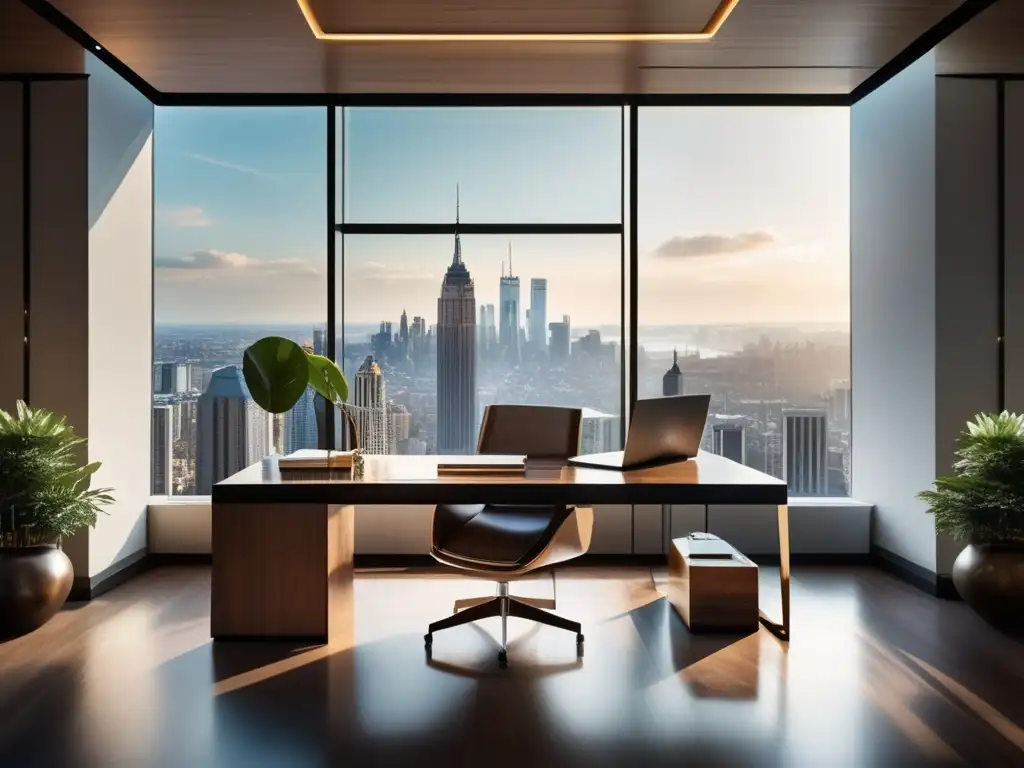 Espacio de oficina moderno y elegante Oficina moderna con vista a la ciudad