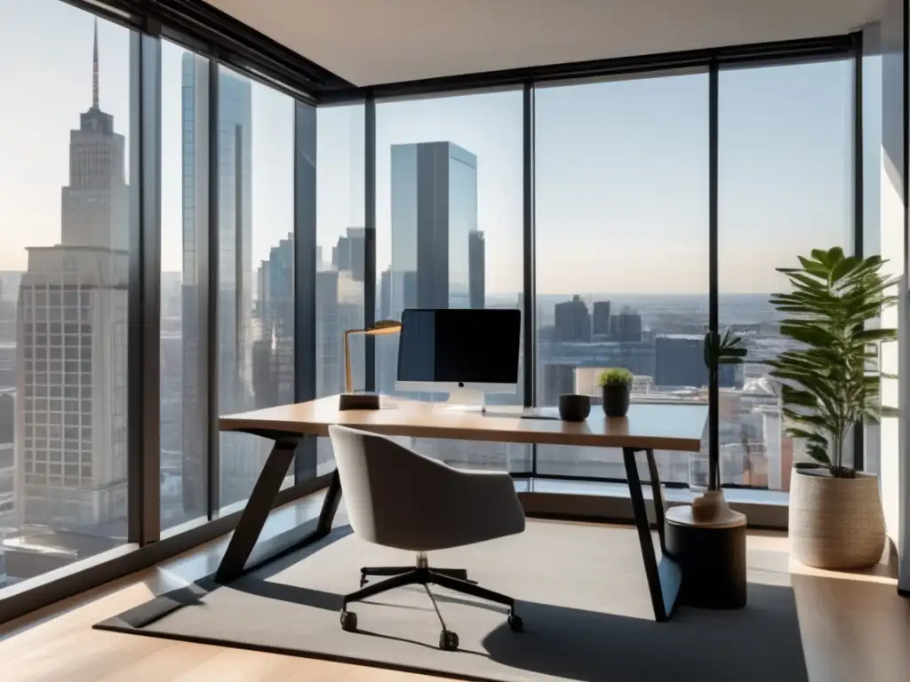 Oficina moderna con vista a la ciudad Oficina moderna con vista a la ciudad: Estrategias de inversión y autocontrol financiero