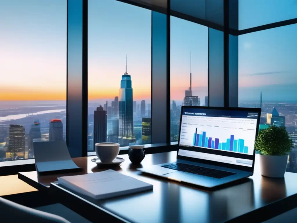 Oficina moderna con vista a la ciudad Oficina moderna con vista a la ciudad - Estrategias emocionales inversión mercado