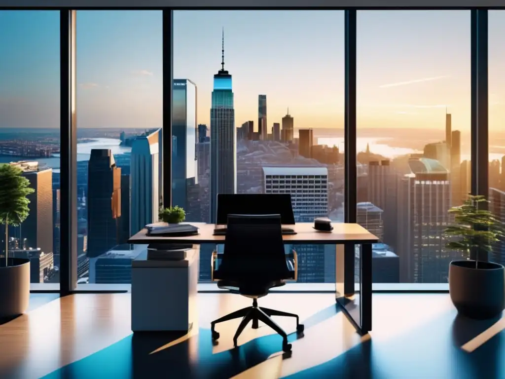 Oficina moderna con vistas a la ciudad Oficina moderna con vista a la ciudad: Estrategias de reinversión de dividendos