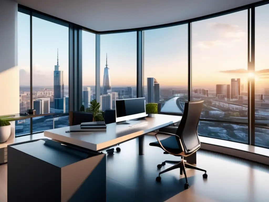 Oficina moderna con vista panorámica Oficina moderna con vista panorámica de la ciudad: Créditos fiscales para inversores