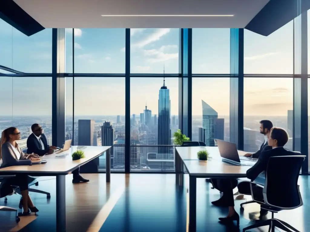 Oficina moderna con vista panorámica de la ciudad Oficina moderna con vista panorámica de la ciudad: Análisis de competencia inversiones