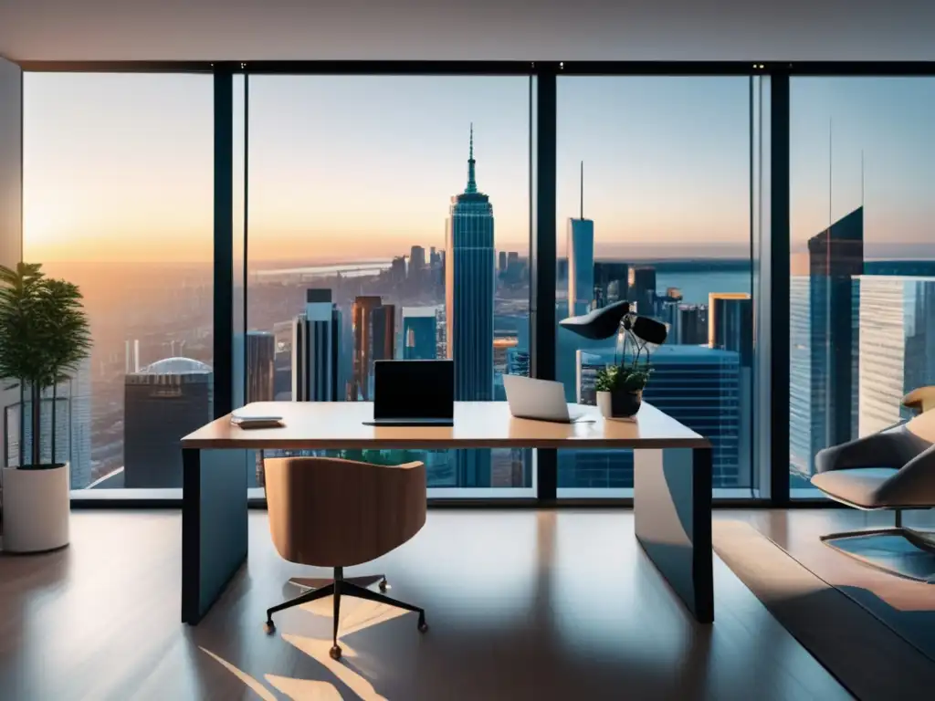 Oficina moderna con vista panorámica Oficina moderna con vista panorámica de la ciudad - Importancia de diversificar cartera