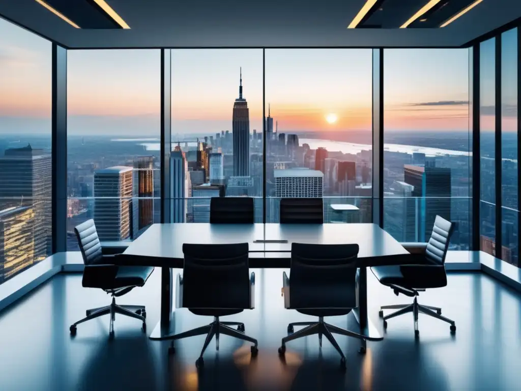 Oficina moderna con vista panorámica de la ciudad Oficina moderna con vista panorámica de ciudad - Profesionales discutiendo impuestos sobre inversiones financieras