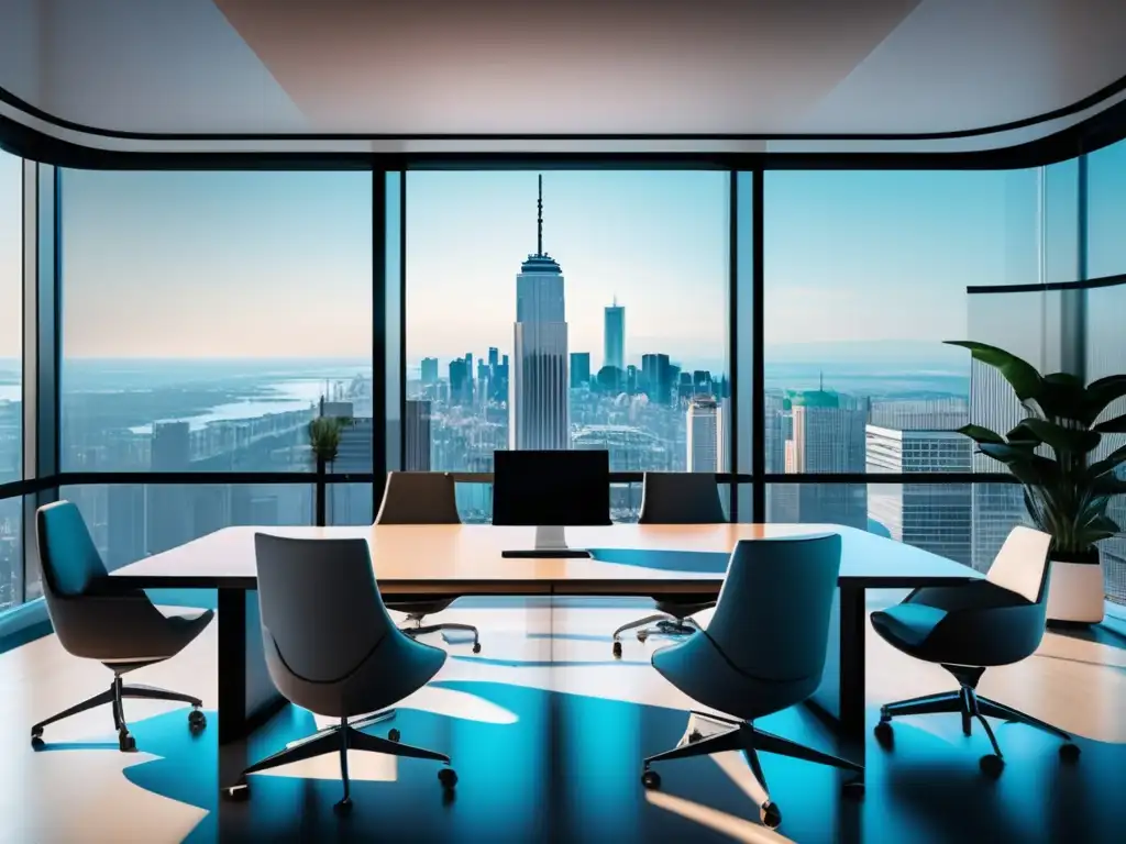 Oficina moderna con vista urbana Oficina moderna con vistas a la ciudad: Estrategias de inversión a largo plazo