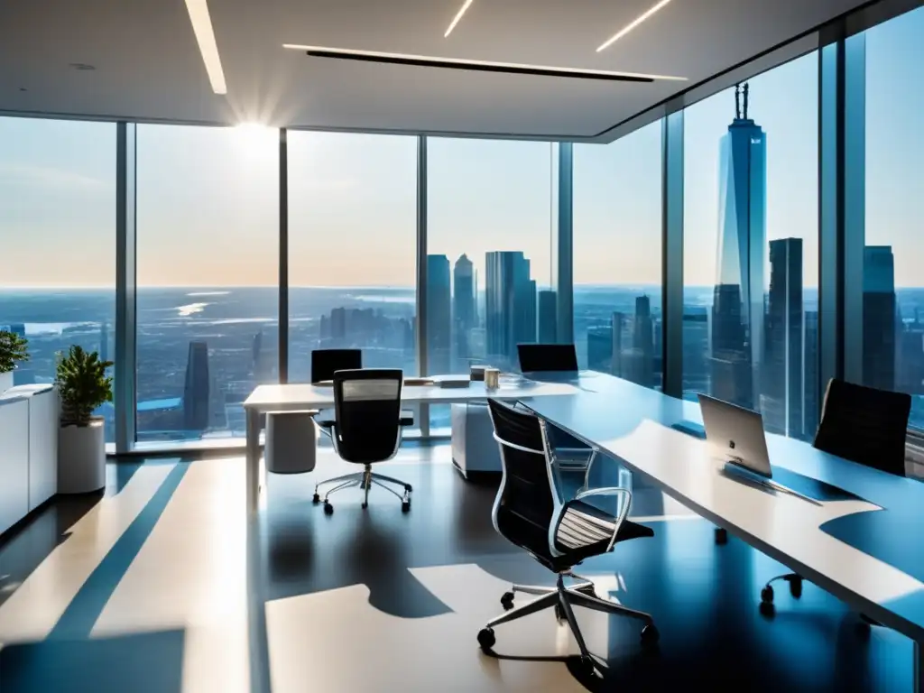 Oficina moderna con vista a la ciudad Oficina moderna con vistas a la ciudad: Lecciones de inversión inteligente en crisis