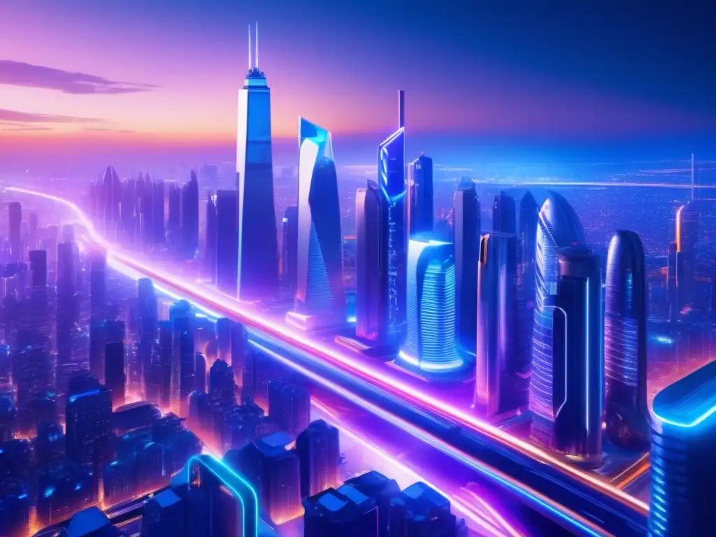 Ciudad futurista con arquitectura avanzada Ontology: Soluciones para identidad digital en una ciudad futurista
