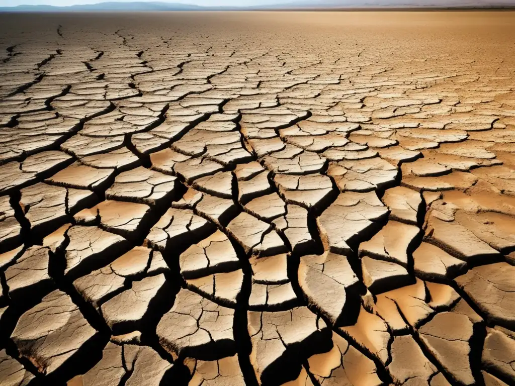 Sequía y escasez de agua Oportunidad inversión agua crisis hídrica: paisaje árido y seco, símbolo de escasez de agua y necesidad de inversión