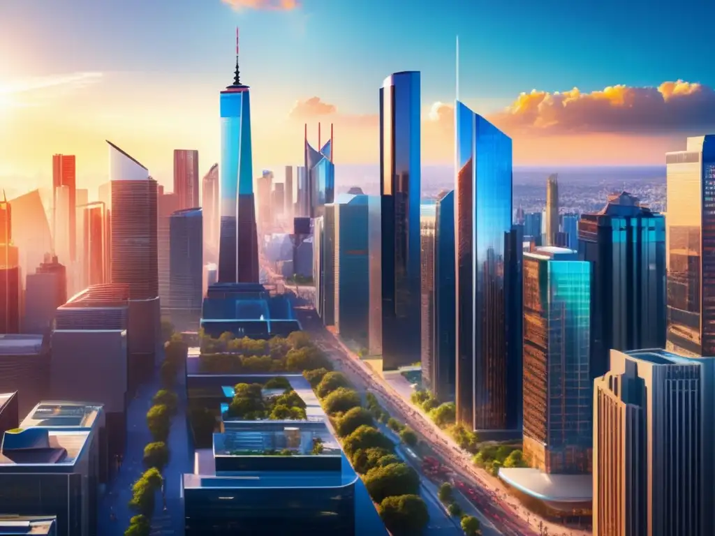 Ciudad diversa con rascacielos y viviendas modernas Oportunidad de inversión en fondos inmobiliarios: diversificación y oportunidades de oro