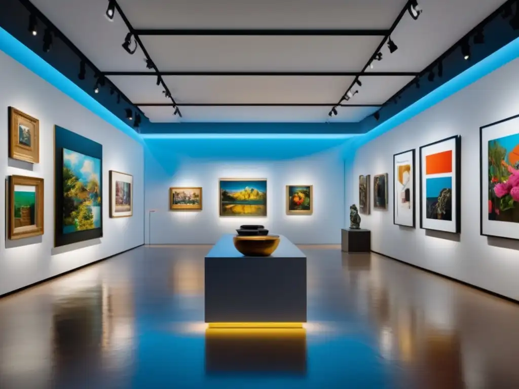 Moderna galería de arte con obras de arte y coleccionables destacados Oportunidades de inversión en arte y coleccionables: galería de arte moderno con obras impresionantes