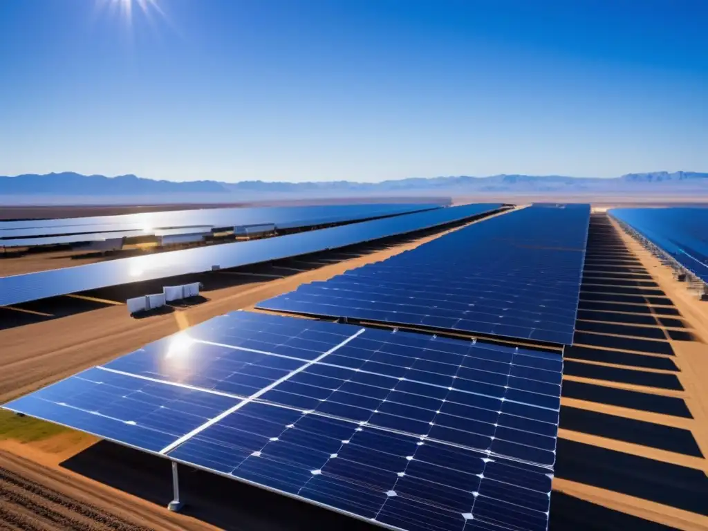 Planta solar moderna y vibrante Oportunidades de inversión en energía solar: planta solar moderna con tecnología de vanguardia y eficiencia máxima