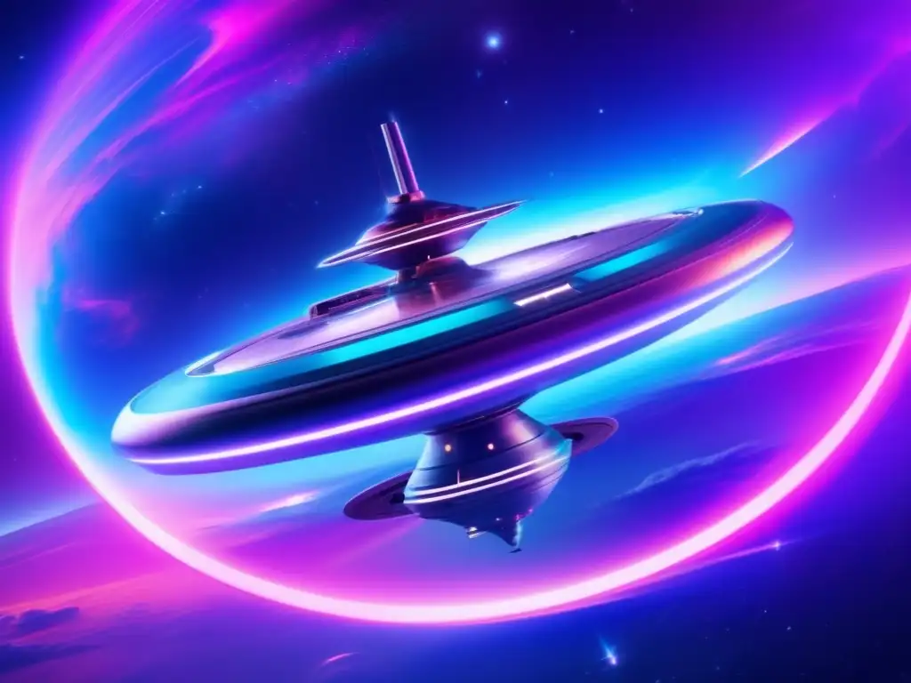 Estación espacial futurista en nebulosa Oportunidades de inversión en exploración espacial: estación espacial futurista en vibrante nebulosa