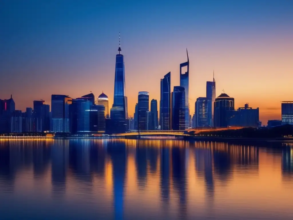 Ciudad moderna al atardecer: oportunidades Oportunidades Flipping en crisis económica