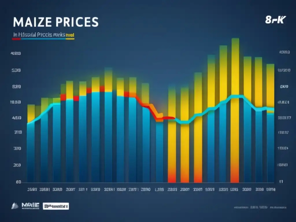 Gráfico de precios históricos de maíz Oportunidades de inversión en maíz: gráfico 8k detallado muestra precios históricos con precisión y estética moderna
