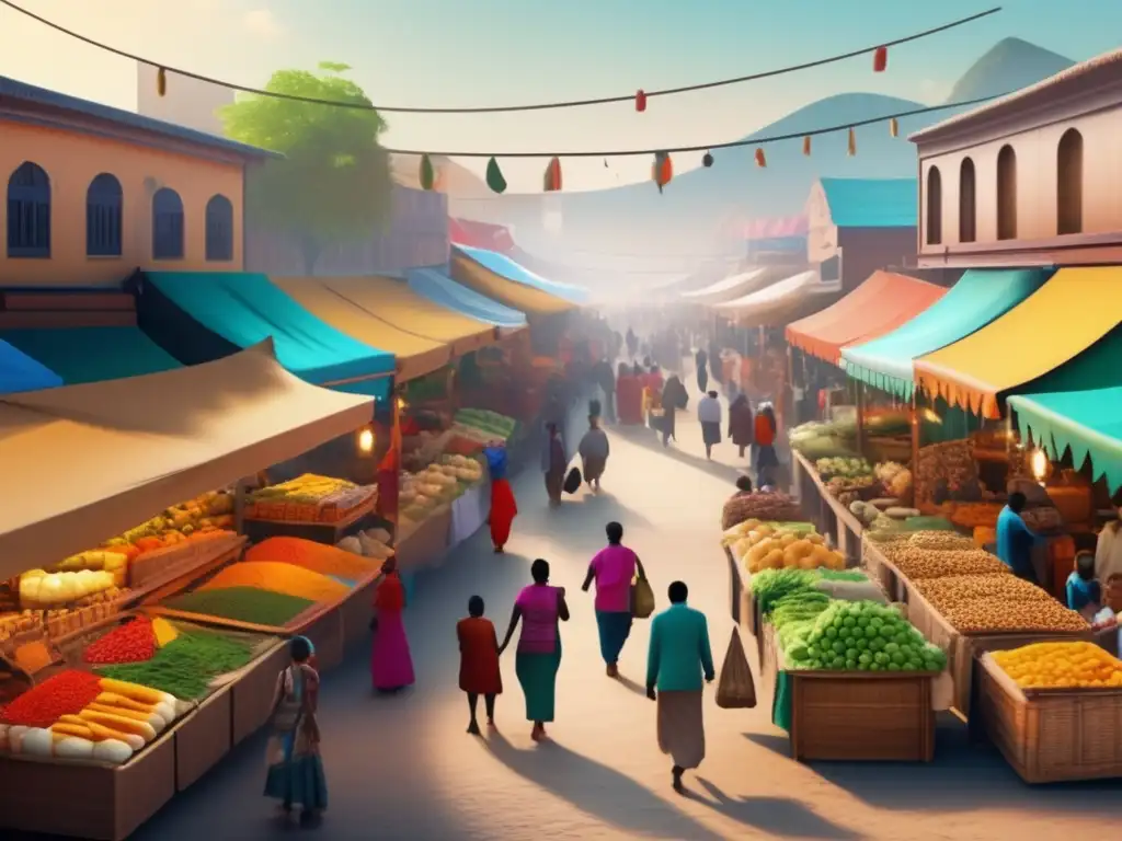 Mercado inclusivo y vibrante en comunidad marginal Oportunidades inclusivas de inversión en comunidades marginadas en vibrante mercado