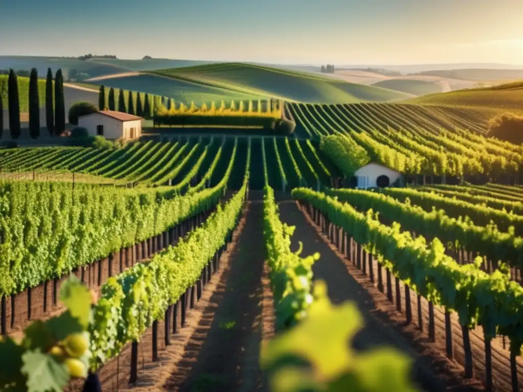 Paisaje impresionante de viñedo en 8k Oportunidades inversión en bodegas boutique: paisaje viñedo 8k deslumbrante, mercado volátil, cosechas y gestión artística