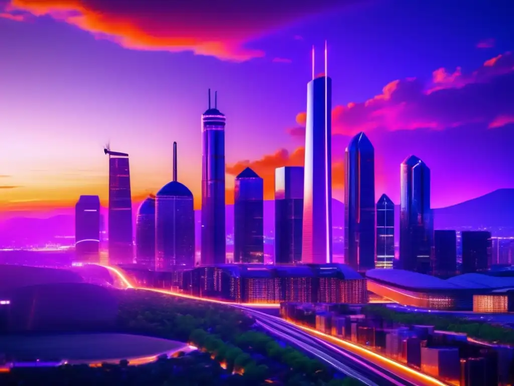 Ciudad futurista sostenible con energías renovables Oportunidades de inversión en energías renovables en una ciudad futurista con tecnología verde y sostenible