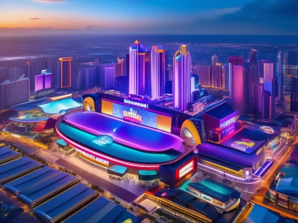 Complejo de entretenimiento vibrante y moderno Oportunidades de inversión en entretenimiento en vibrante complejo urbano con atracciones, multitudes felices y arquitectura moderna