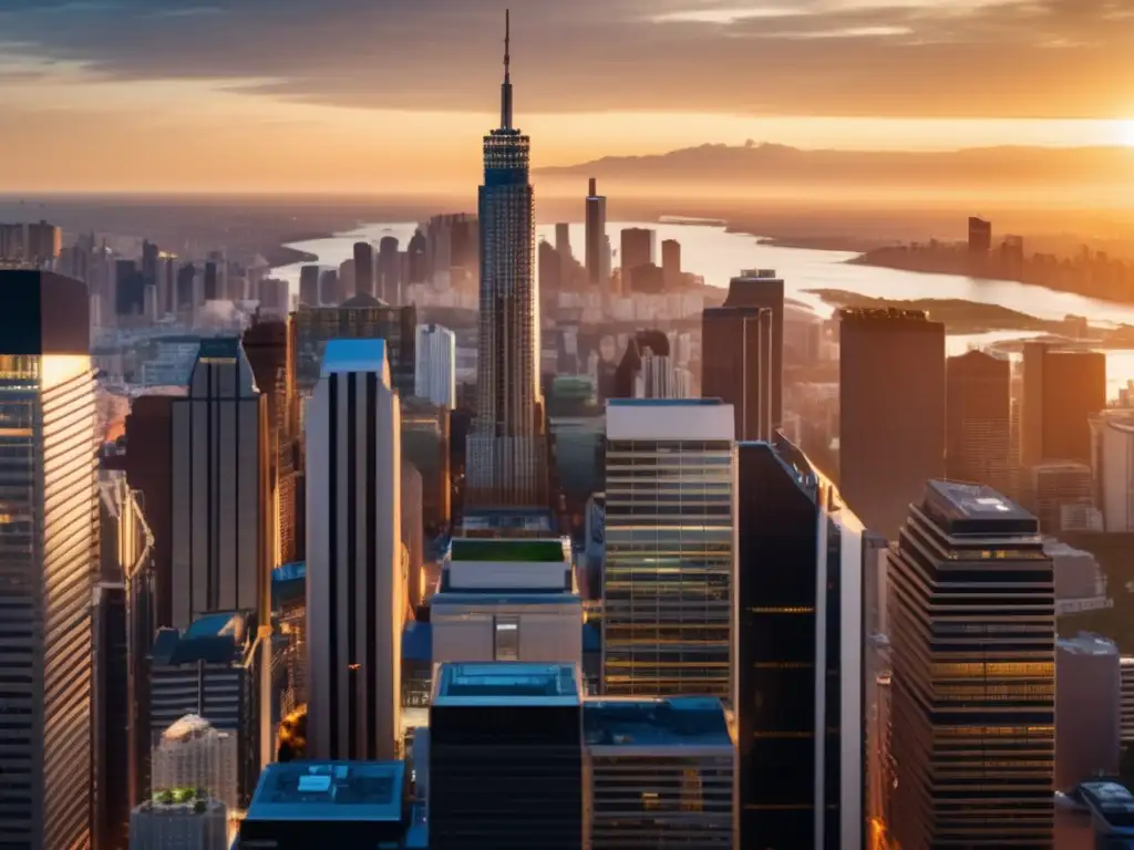 Distrito financiero en ciudad latinoamericana Oportunidades de inversión en ETFs latinoamericanos en una ciudad financiera próspera y vibrante