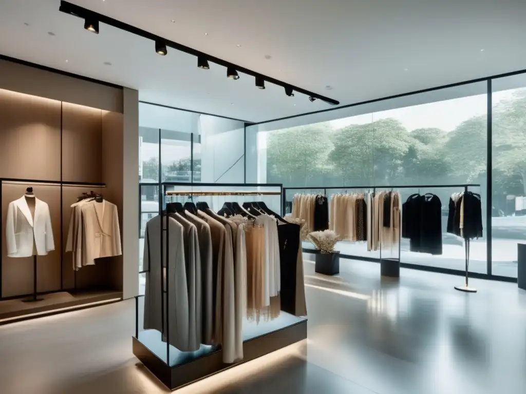 Boutique de moda elegante y moderna Oportunidades inversión en franquicias moda: Boutiques elegantes, minimalistas y sofisticadas, con tendencias y ropa de alta calidad