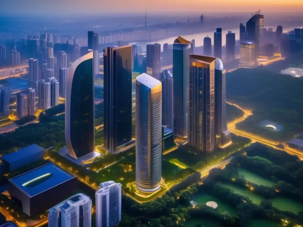 Metrópolis moderna al atardecer: oportunidades de inversión Oportunidades de inversión en Impuesto al Patrimonio en inversiones