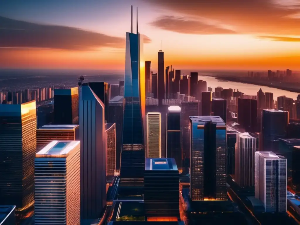 Modernos rascacielos al atardecer Oportunidades de inversión inmobiliaria en tiempos de crisis