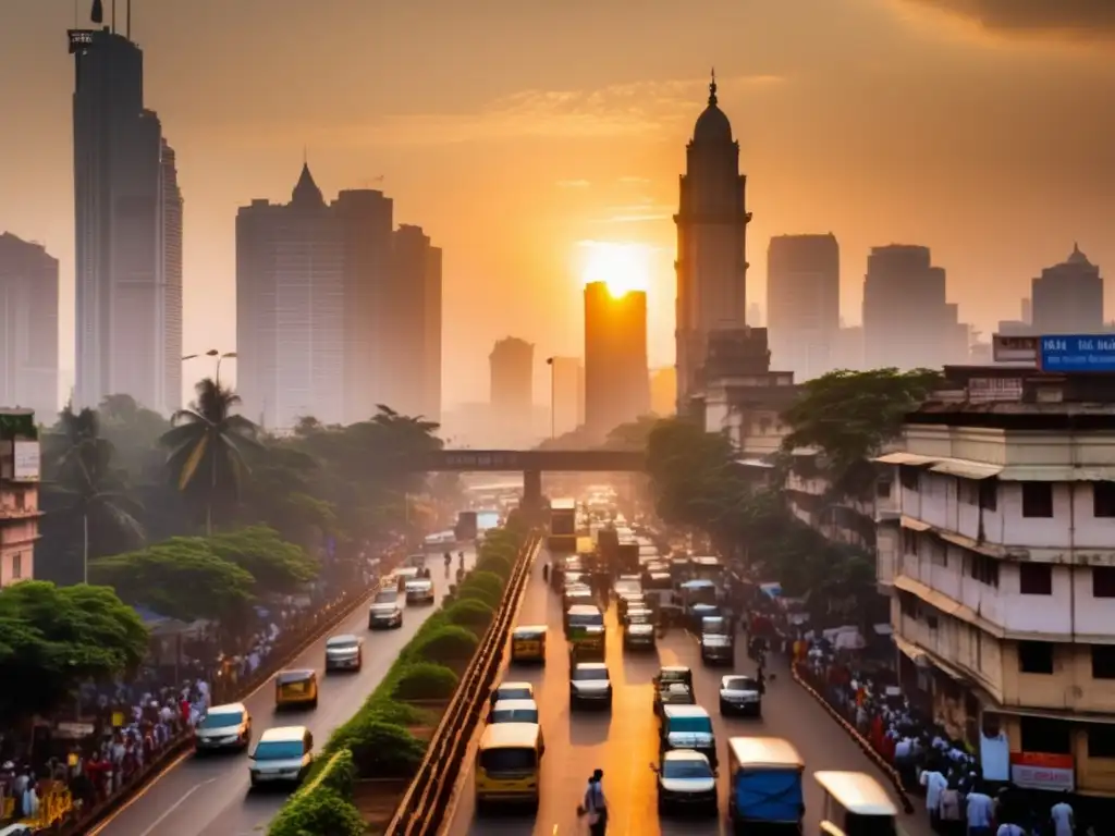 Atardecer en calles de Mumbai Oportunidades de inversión en el mercado de valores de India