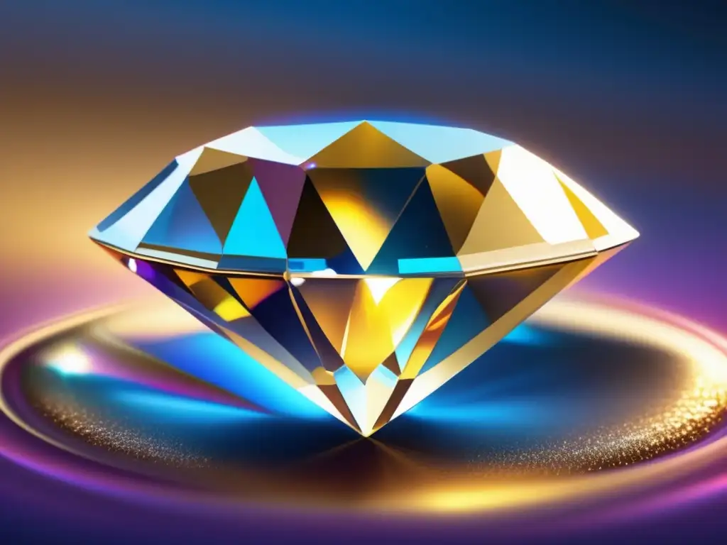 Diamante colosal en oro brillante Oportunidades de inversión en minerales preciosos: Diamante 8k ultradetallado en oro brillante