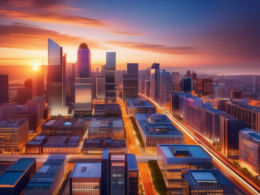 Ciudad en crecimiento y oportunidades comerciales Oportunidades inversión propiedades comerciales emergentes ciudad skyline moderna