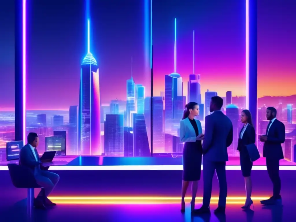 Futuro financiero: ciudad nocturna con tecnología avanzada Oportunidades DeFi: Inversiones inteligentes rentables