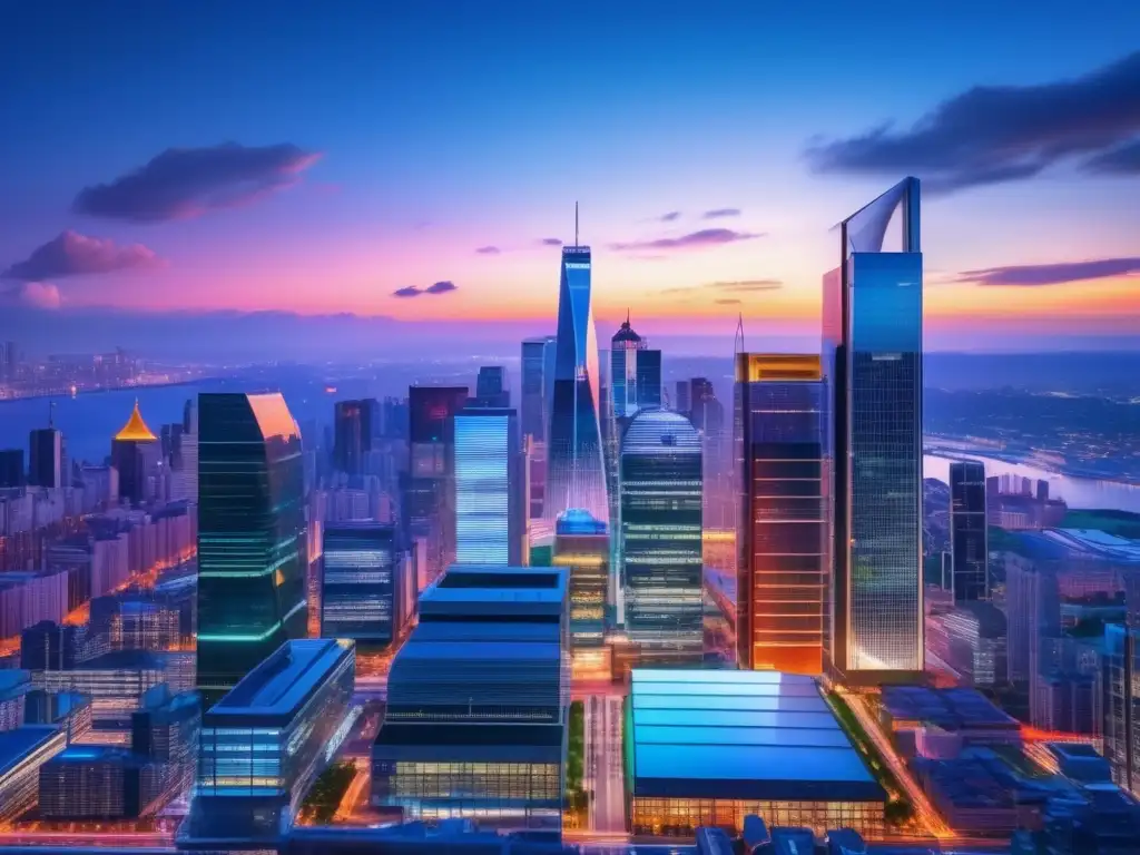 Ciudad futurista en crecimiento Oportunidades de microfinanzas en crisis global