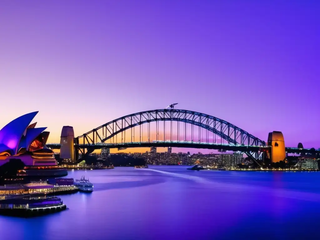 Impresionante skyline de Sydney al atardecer Oportunidades de inversión en Australia y Nueva Zelanda: impresionante skyline de Sydney al atardecer