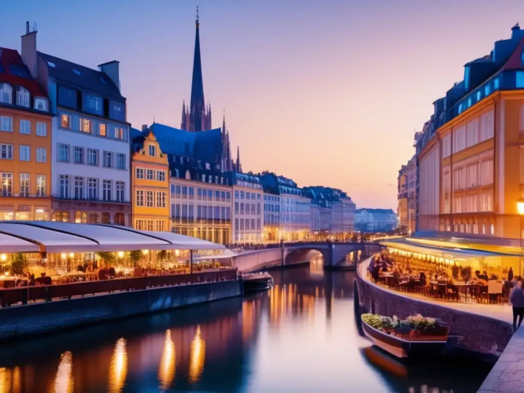 Ciudad europea al atardecer: tradición y modernidad Oportunidades en sectores emergentes de Europa