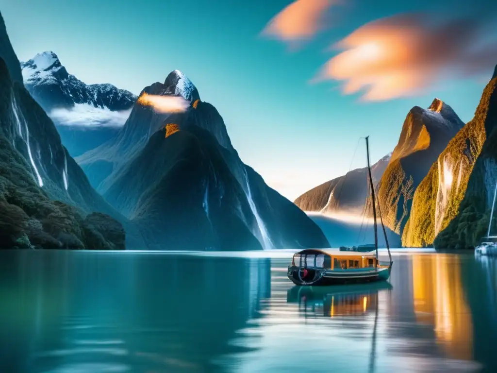 Amanecer impresionante en Milford Sound, Nueva Zelanda Oportunidades de inversión subestimadas en la majestuosa belleza de Milford Sound, Nueva Zelanda
