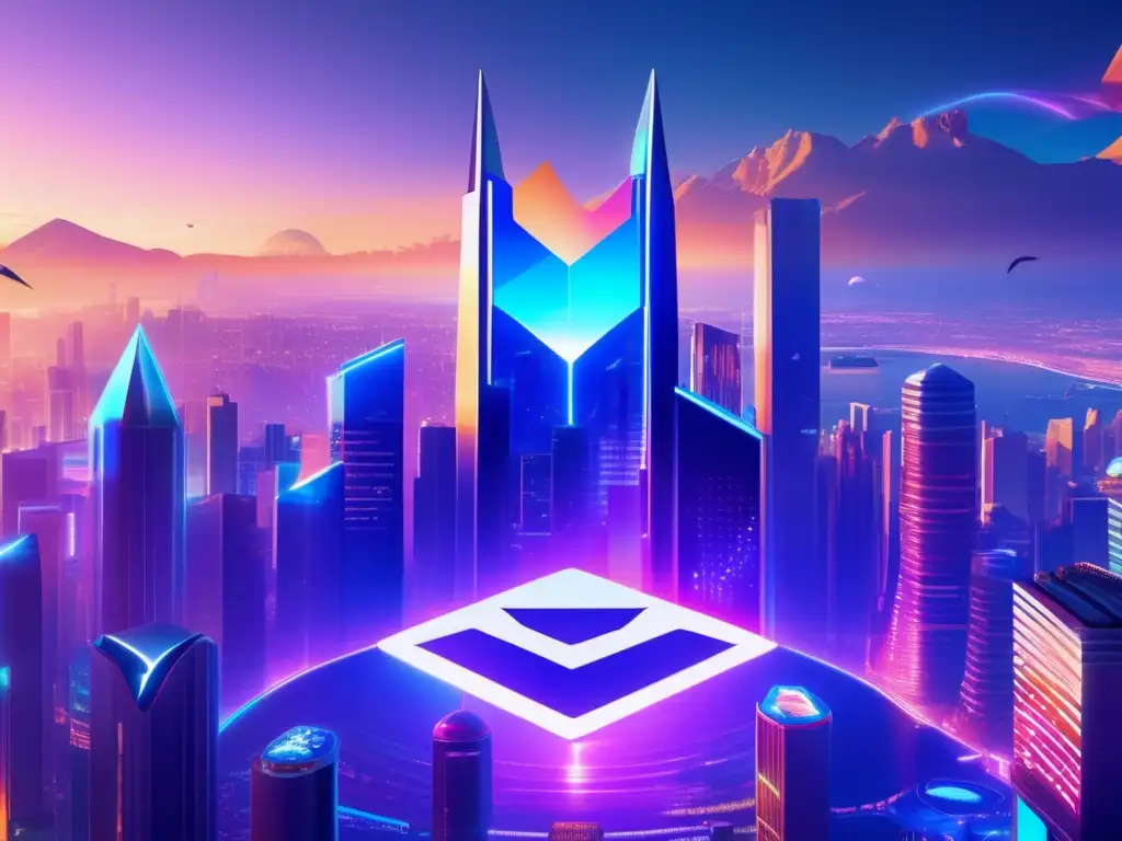 Paisaje digital futurista con BAT y tecnología avanzada Paisaje digital futurista con BAT: beneficios de invertir en Basic Attention Token (BAT)
