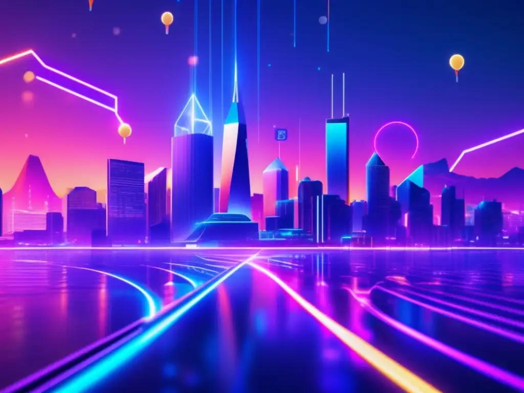 Futuro digital: criptomonedas y paisaje Paisaje digital futurista: equilibrio riesgo y recompensa en criptomonedas