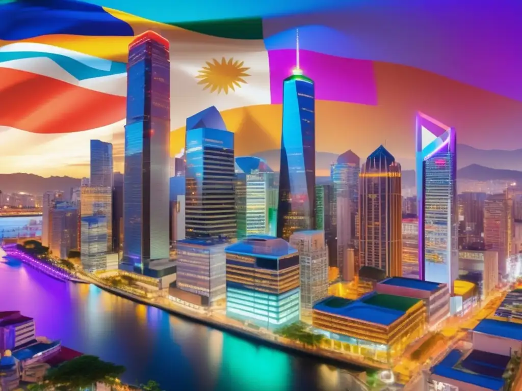 Distrito financiero vibrante y moderno Paisaje financiero vibrante y moderno en una gran ciudad latinoamericana - Legislación financiera Latinoamérica