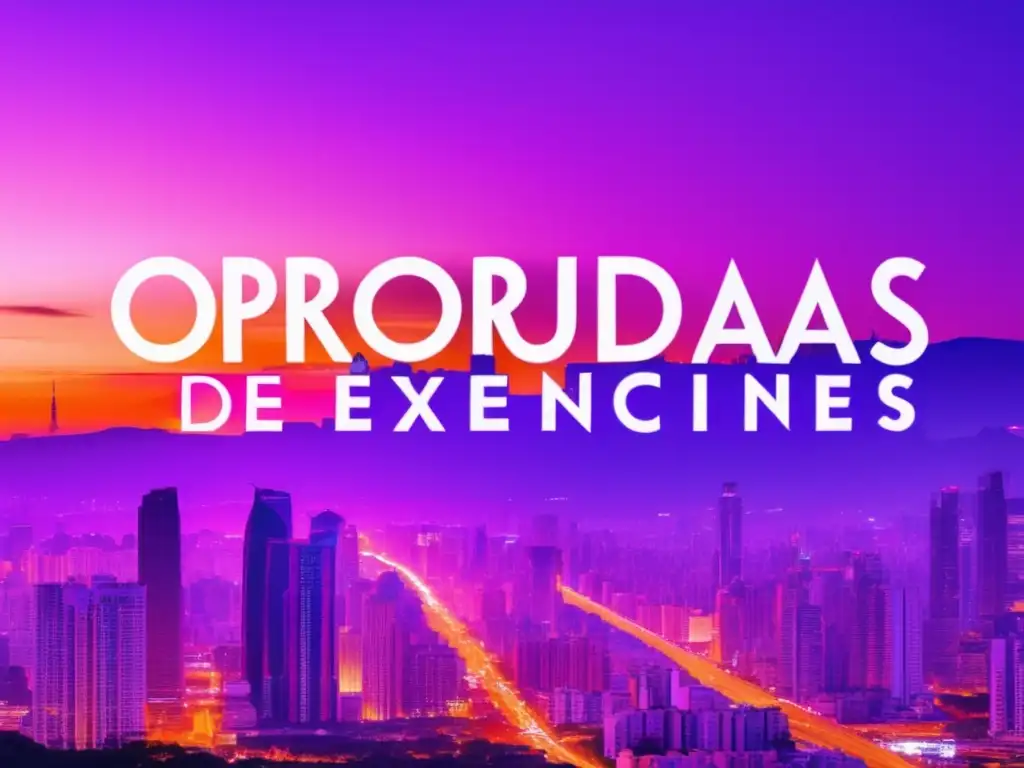Panorama de ciudad moderna al atardecer Panorama de ciudad moderna al atardecer con rascacielos iluminados y oportunidades de exenciones fiscales en inversiones