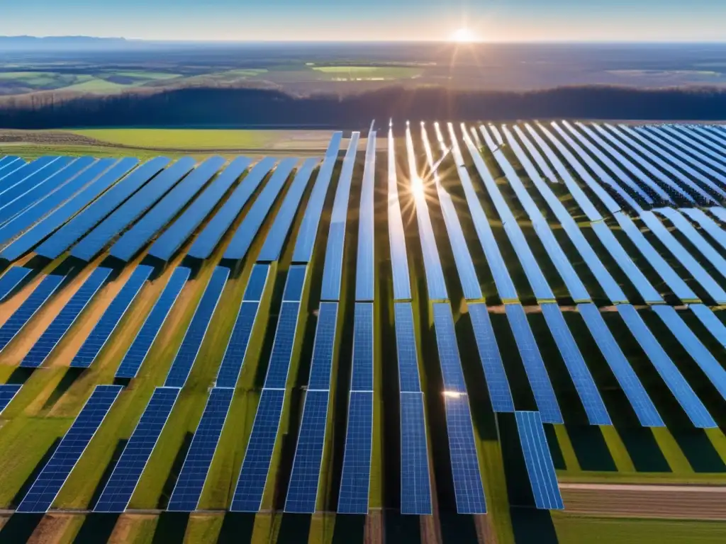 Granja solar: Energía renovable y tecnología Panorama solar de energías renovables en crisis