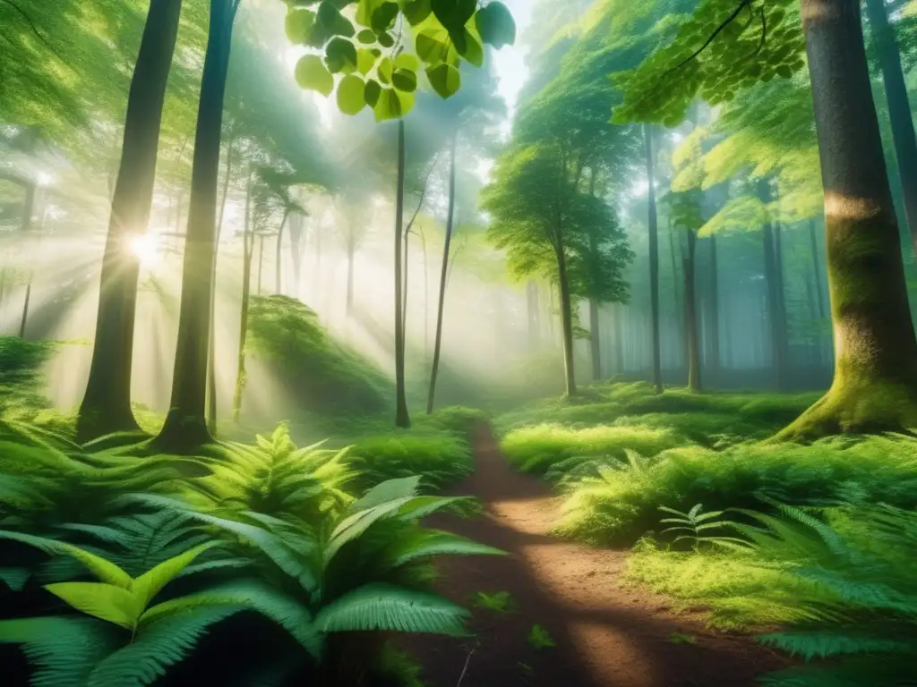 Bosque verde exuberante: belleza y sostenibilidad Panorámica bosque verde: rentabilidad bonos verdes