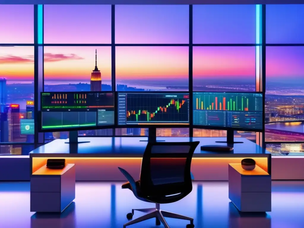 Plataforma de trading 8K con gráficos en tiempo real de criptomonedas Pantalla de trading con alertas de precio criptomonedas tiempo real
