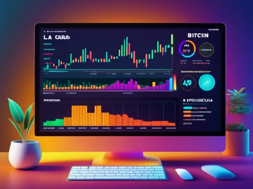 Plataforma de trading de criptomonedas Pantalla de trading cripto muestra gráficos, precios y prevención fraudes inversiones cripto