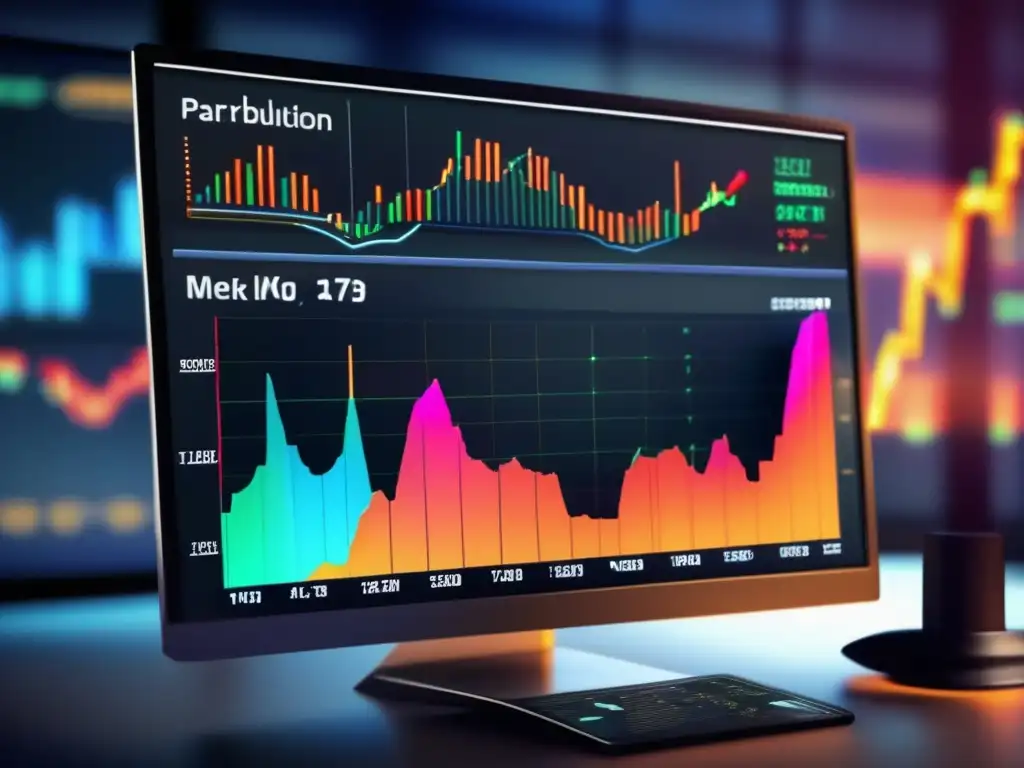 Pantalla de trading con gráficos y el indicador Parabolic SAR Pantalla de trading con gráficos y el indicador Parabolic SAR, reflejando estrategias de inversiones