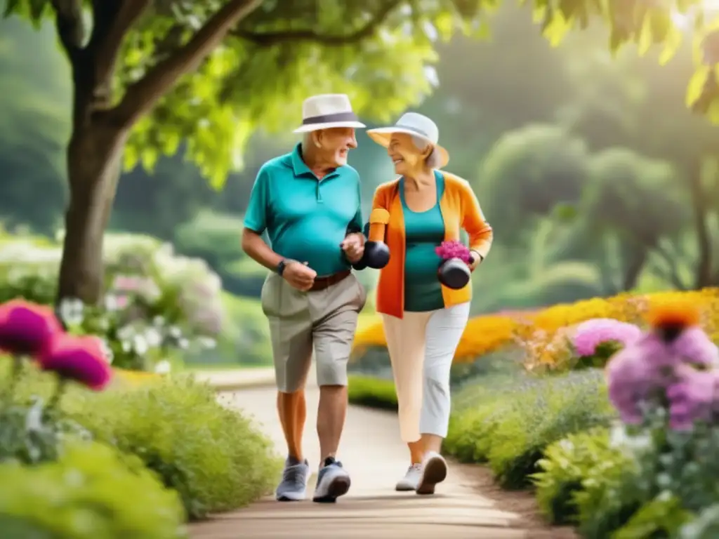 Pareja mayor disfrutando actividades al aire libre Pareja mayor feliz realizando actividades al aire libre - Acciones salud envejecimiento población